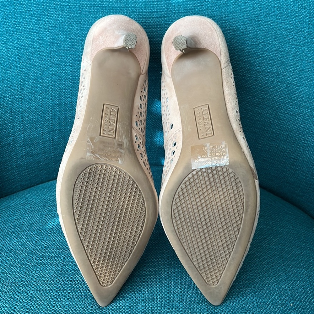 Alfani Nude/Cream Laser-Cut Pointed Toe Heels - Picture 5 of 9